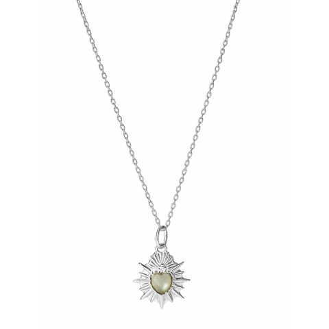 La Stèle Mother of Pearl Heart Necklace