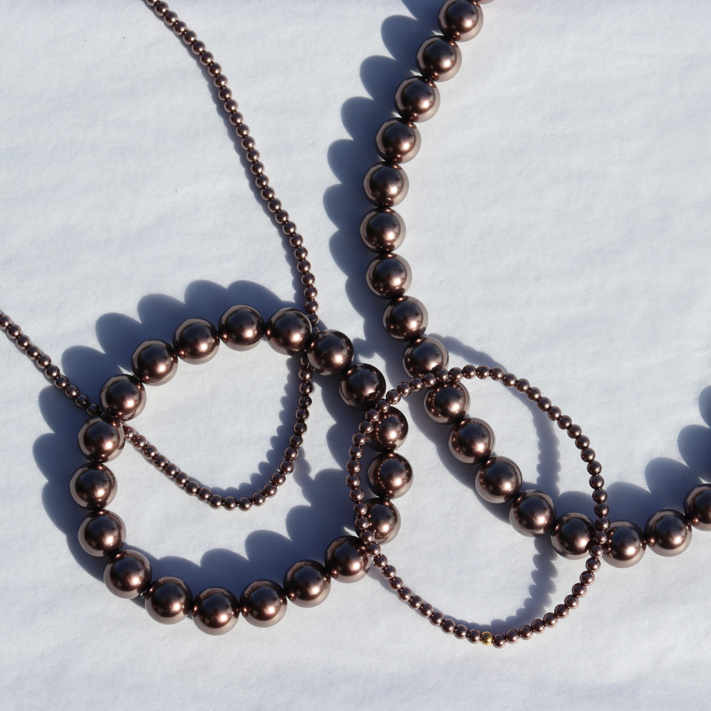 Perle Petite Mocha Pearl Stretchy Bracelet