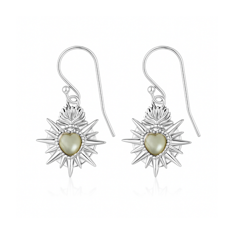 La Stèle Mother of Pearl Heart Earrings