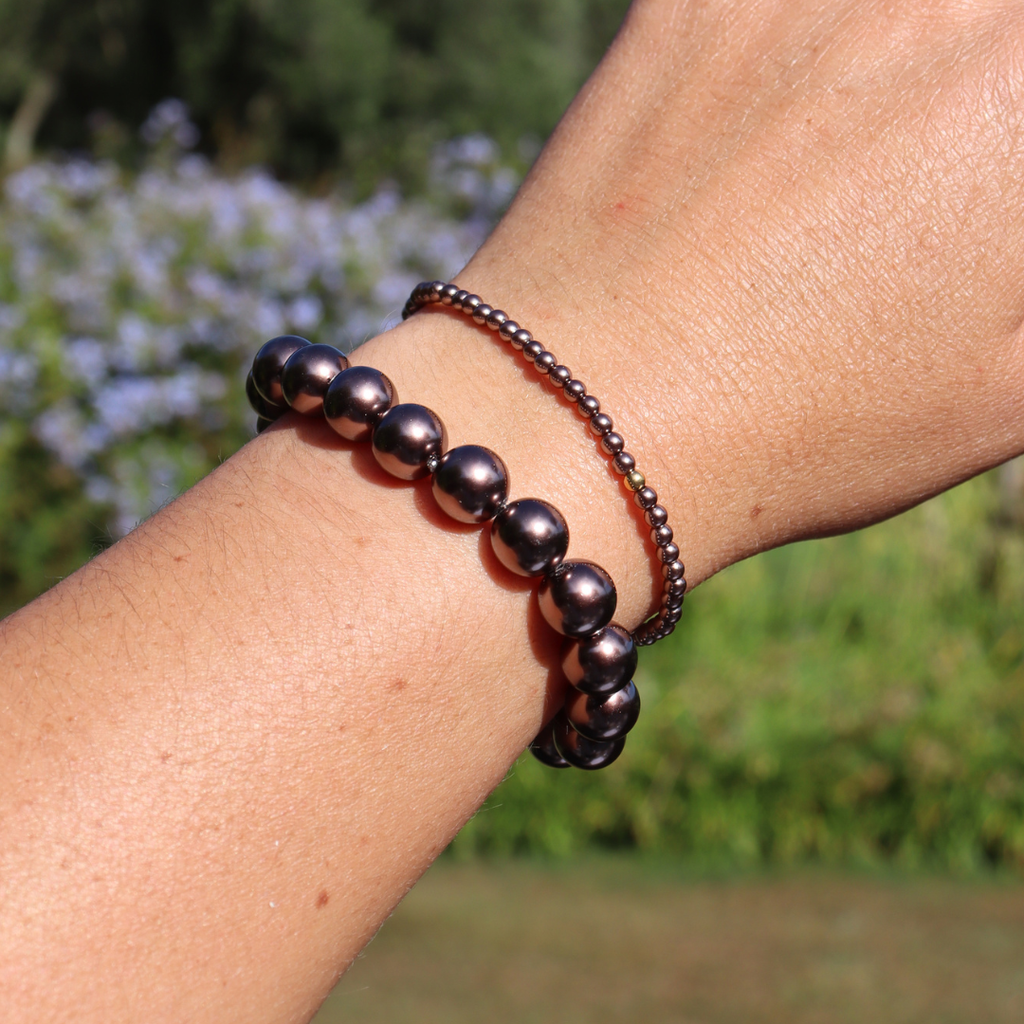 Perle Mocha Pearl Stretchy Bracelet