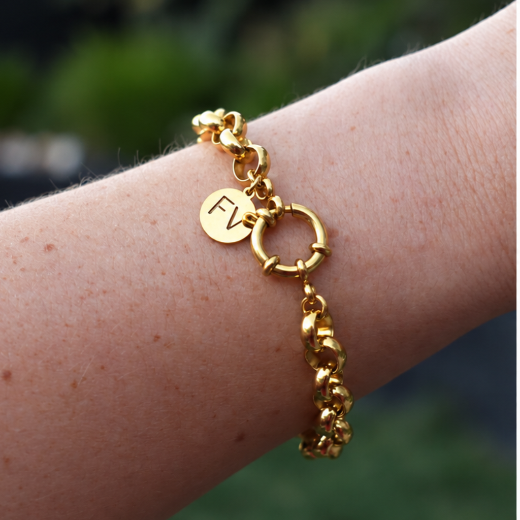 Steel Me Yellow Gold Belcher Chain Bracelet