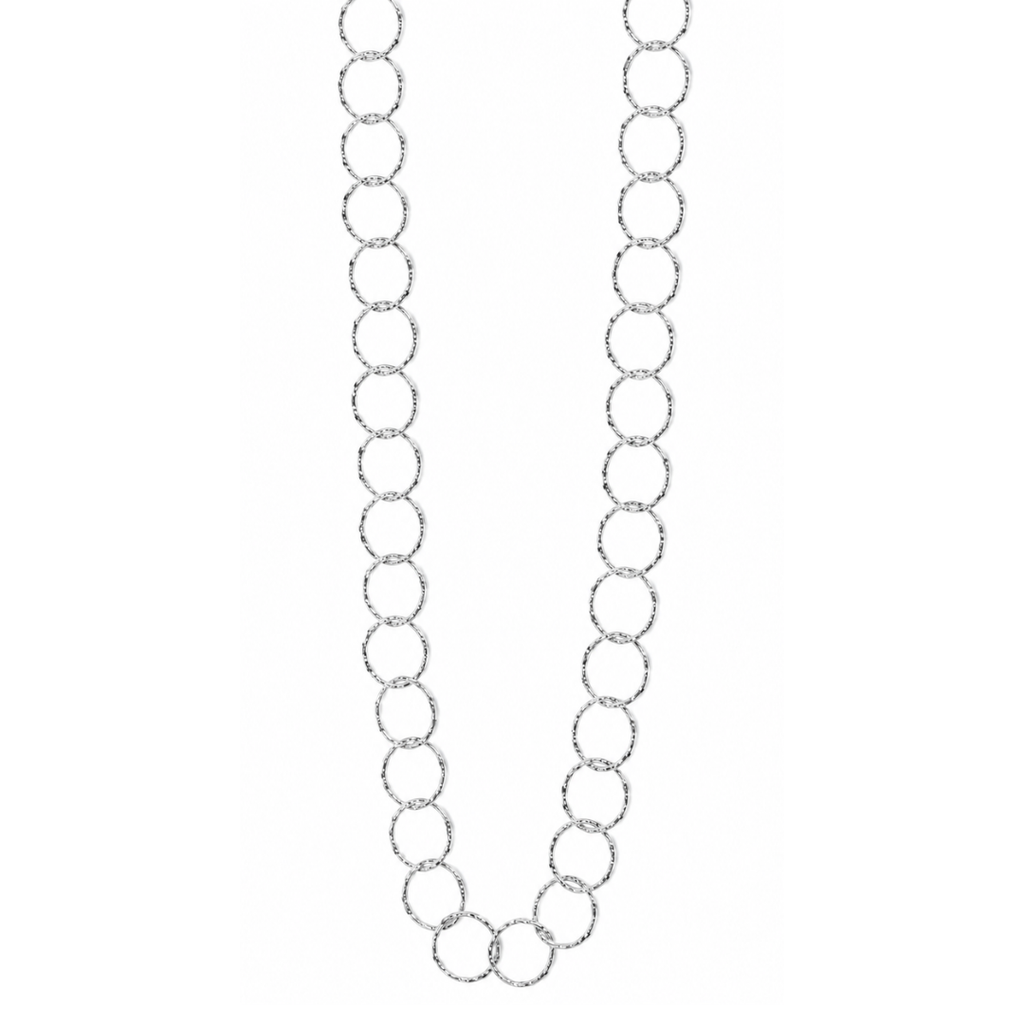 Steel Me Silver Round Link Chain Necklace