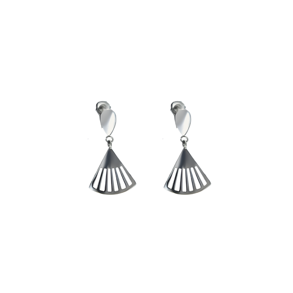 Steel Me Silver Petite Fan Earrings