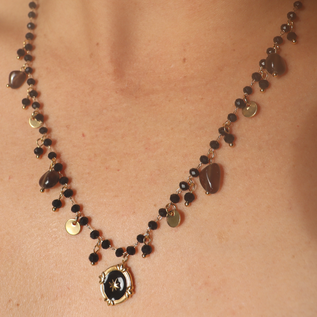 Steel Me Boho Black Necklace