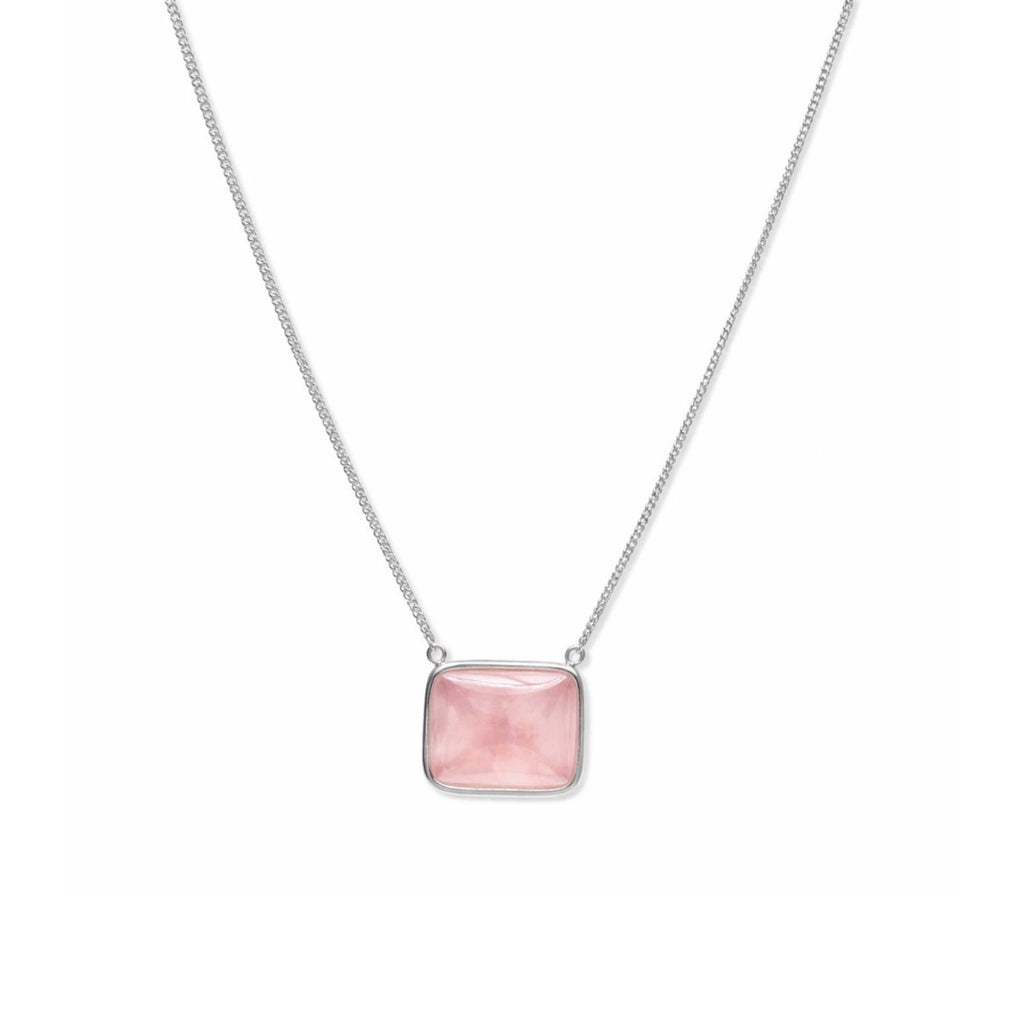 La Stèle Rose Quartz Square Necklace