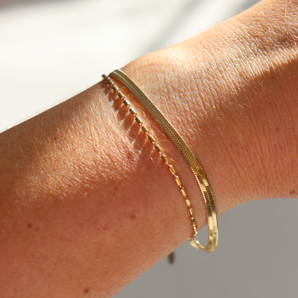 Steel Me Double Chain Gold Bracelet