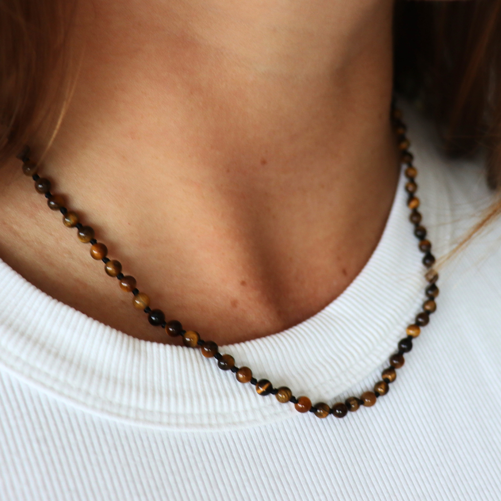 Tiger's Eye 3mm Polished Necklace