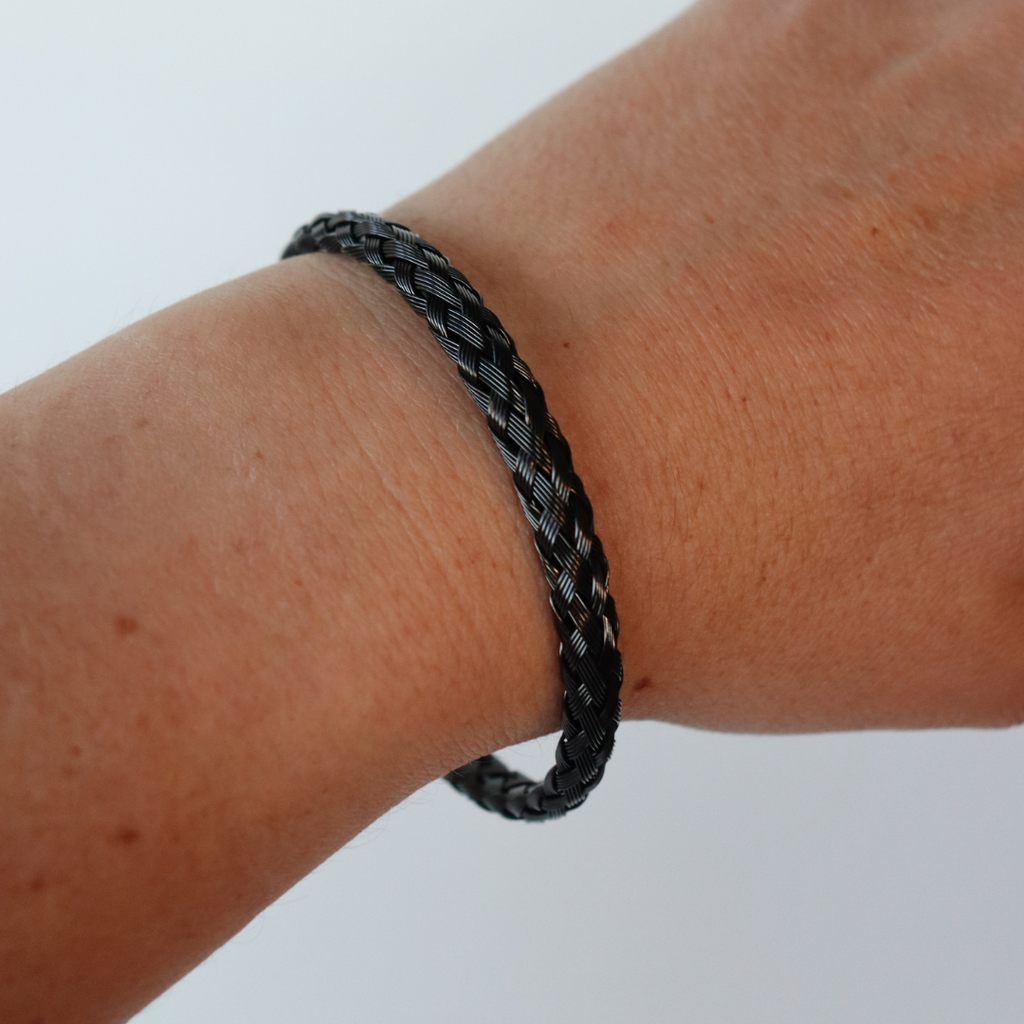 Steel Me Black Braid Cuff