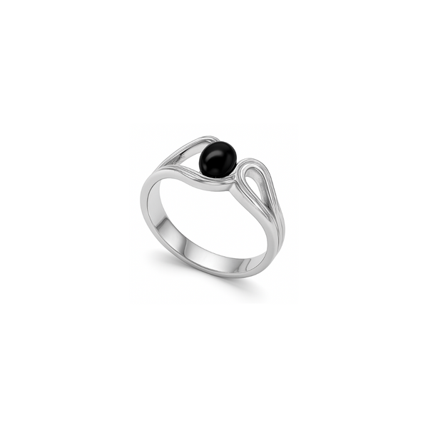 La Stele Black Onyx Oval Twist Ring