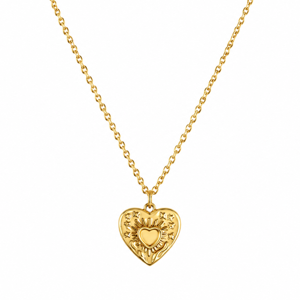 Steel Me Boho Heart Necklace