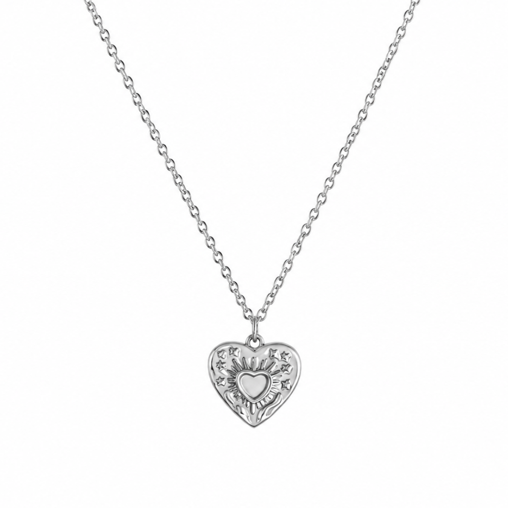 Steel Me Boho Heart Necklace