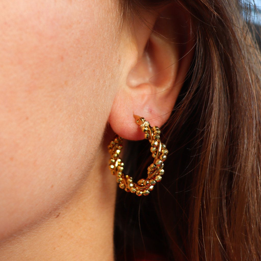 Steel Me Sunny Gold Twist Earrings