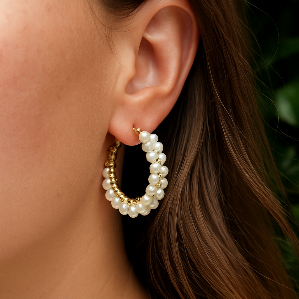 Steel Me Pearl Weave Earrings