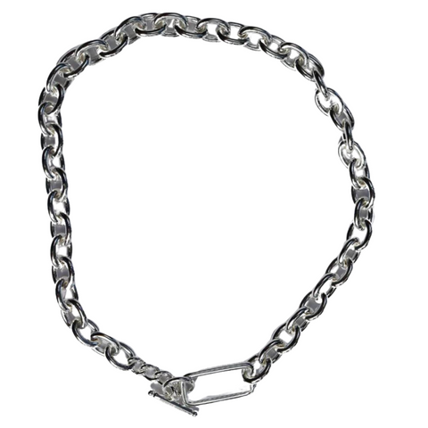 Steel Me Silver Grande Chain Fob Necklace