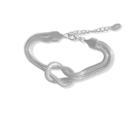 Steel Me Silver Double Twist Snake Chain Bracelet