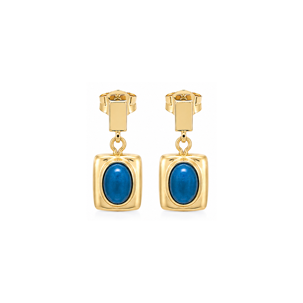 Steel Me Yellow Gold Josie Blue Earrings