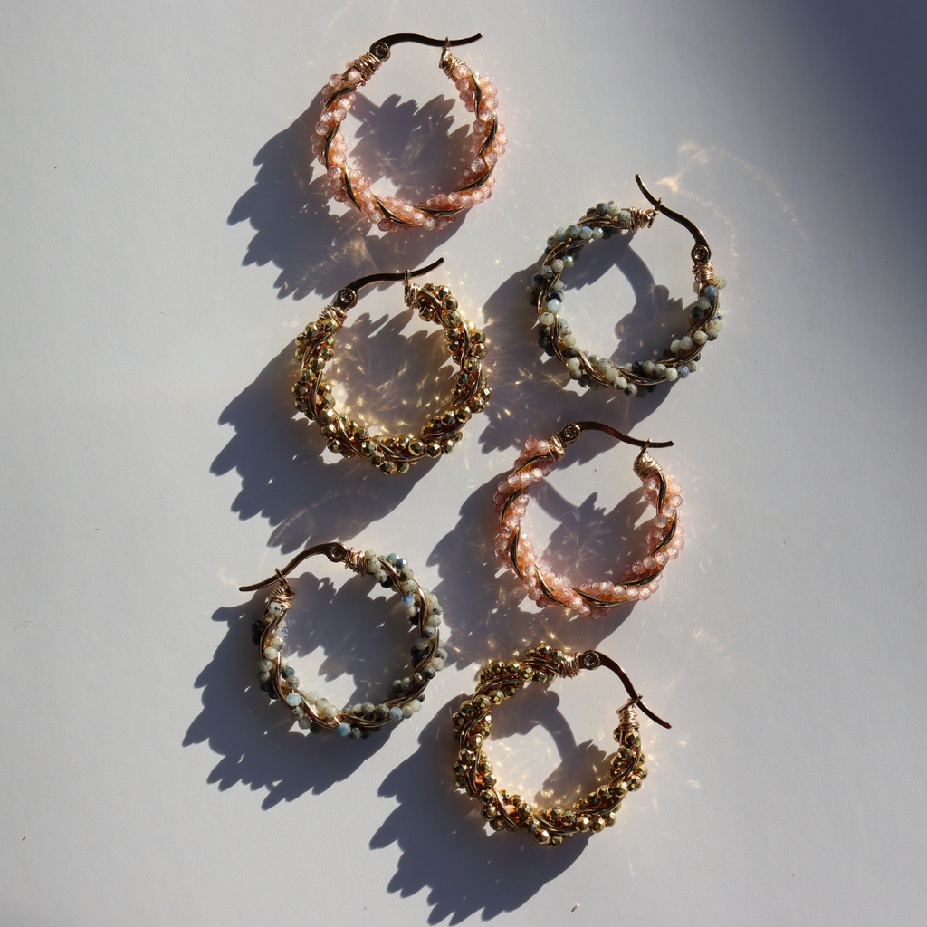 Steel Me Dusky Blue Twist Earrings