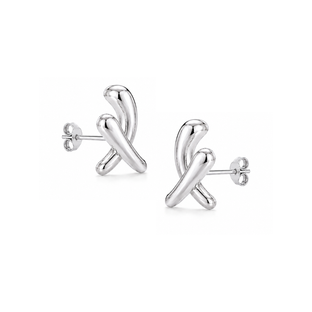 Steel Me Silver X Factor Earrings