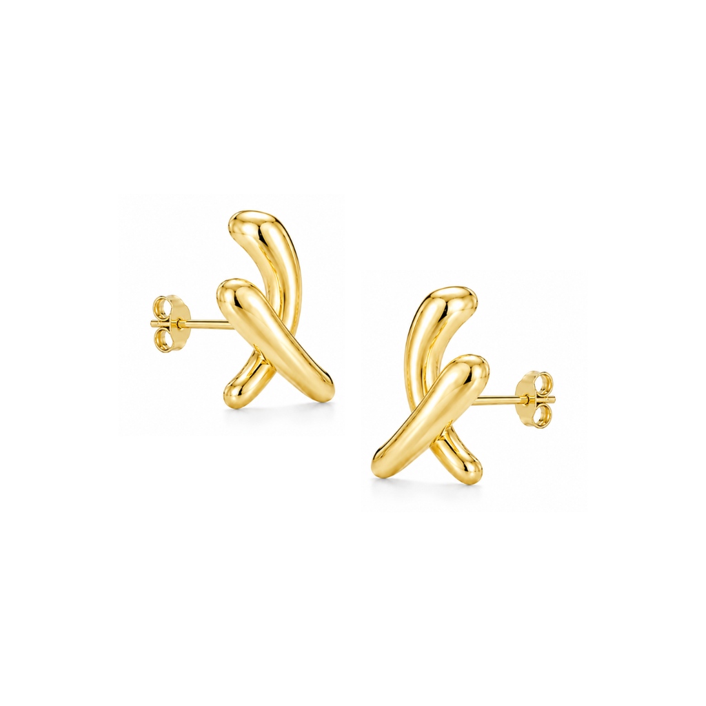 Steel Me Yellow Gold X Factor Earrings