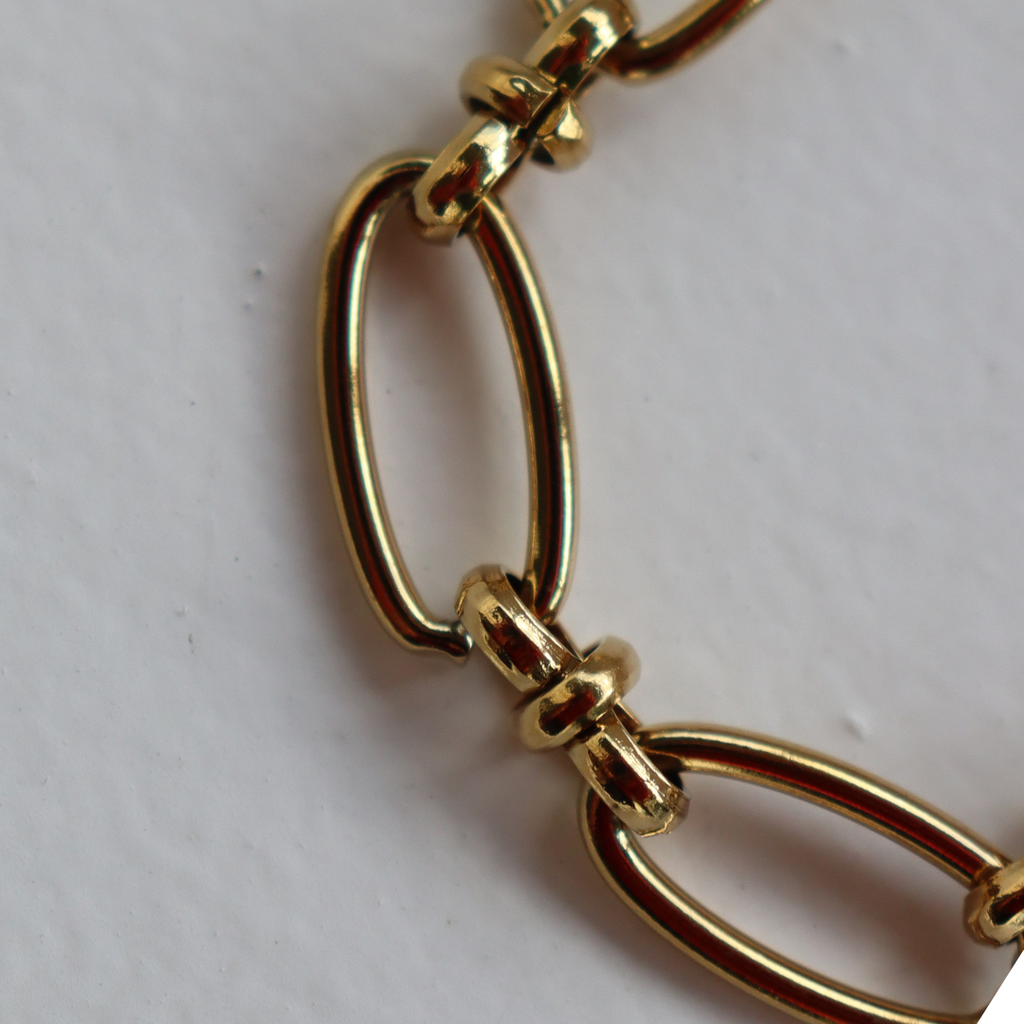 Steel Me Large Oval Link Yellow Gold Bracelet
