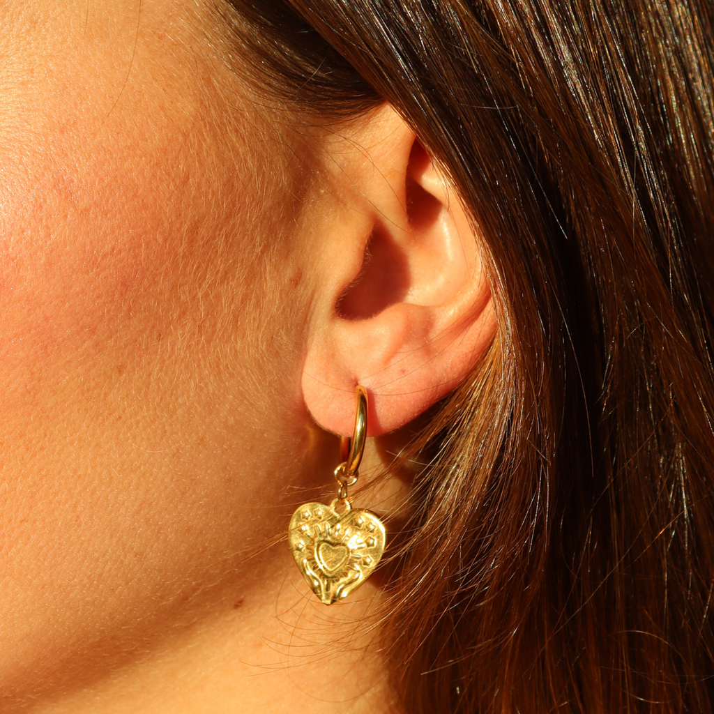 Steel Me Boho Heart Earrings