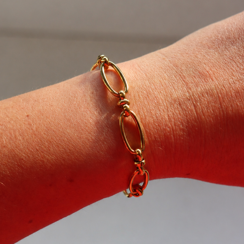 Steel Me Large Oval Link Yellow Gold Bracelet