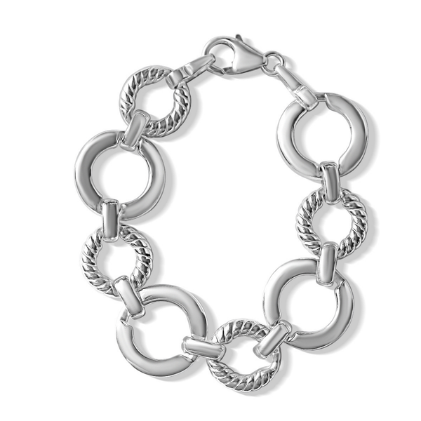 Bijoux Silver Bold Ring Twist Bracelet