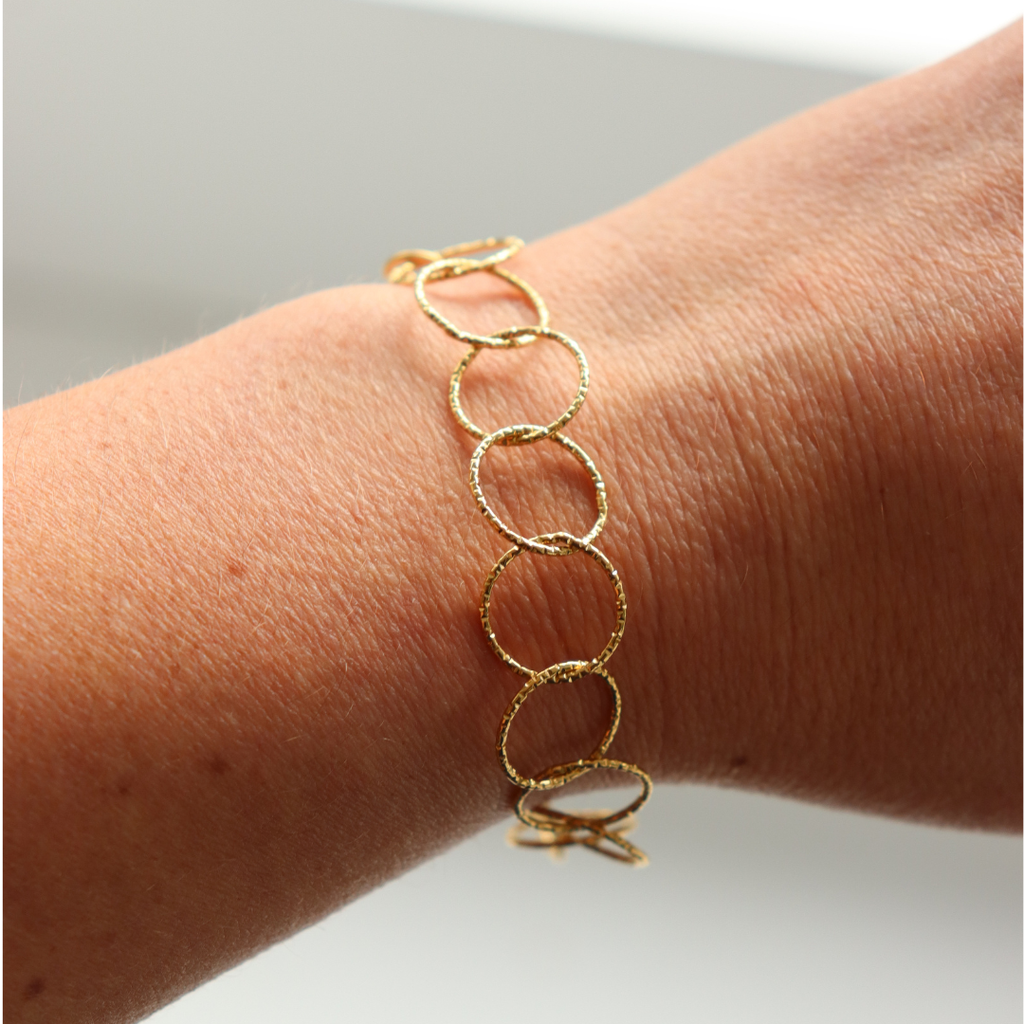 Steel Me Yellow Gold Round Link Chain Bracelet