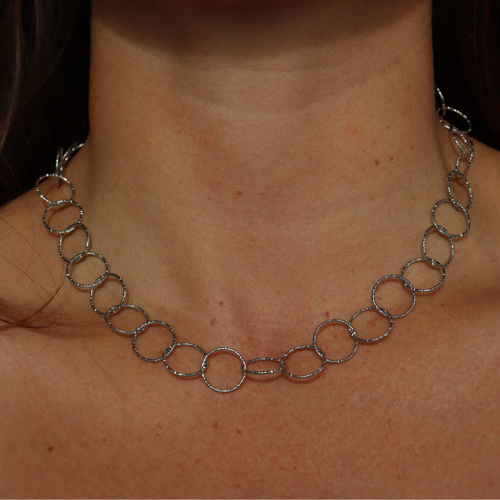 Steel Me Silver Round Link Chain Necklace