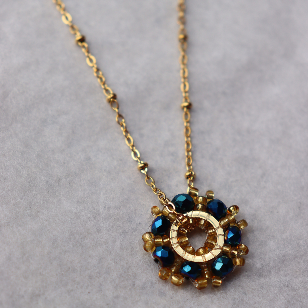 Steel Me Peacock Necklace