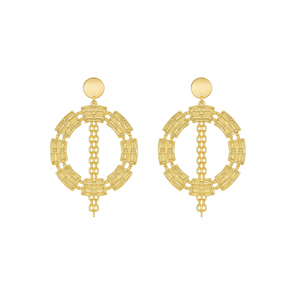 Steel Me Boho Gold Circle Earrings