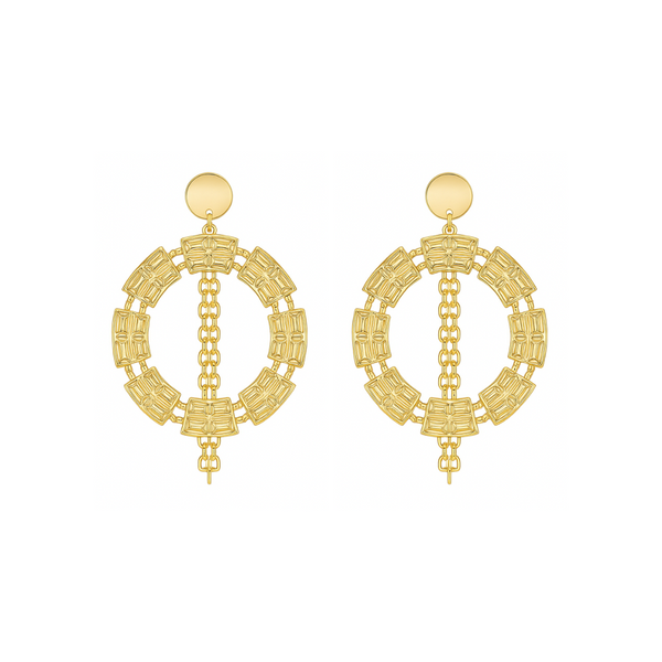Steel Me Boho Gold Circle Earrings