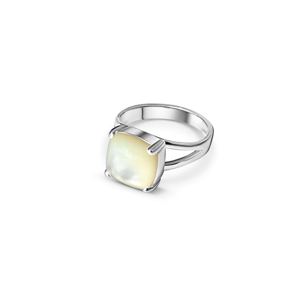 La Stele Mother of Pearl Square Ring