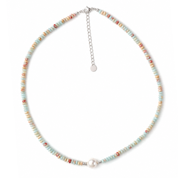 Silver Perle Shoushan & Fresh Water Pearl Necklace