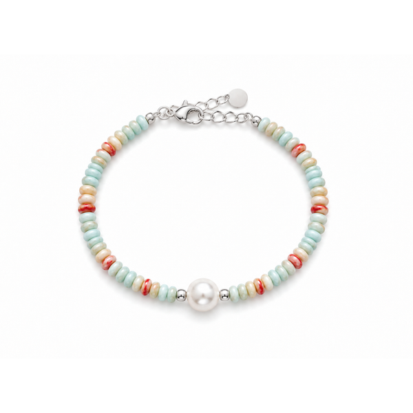 Silver Perle Shoushan & Fresh Water Pearl Bracelet
