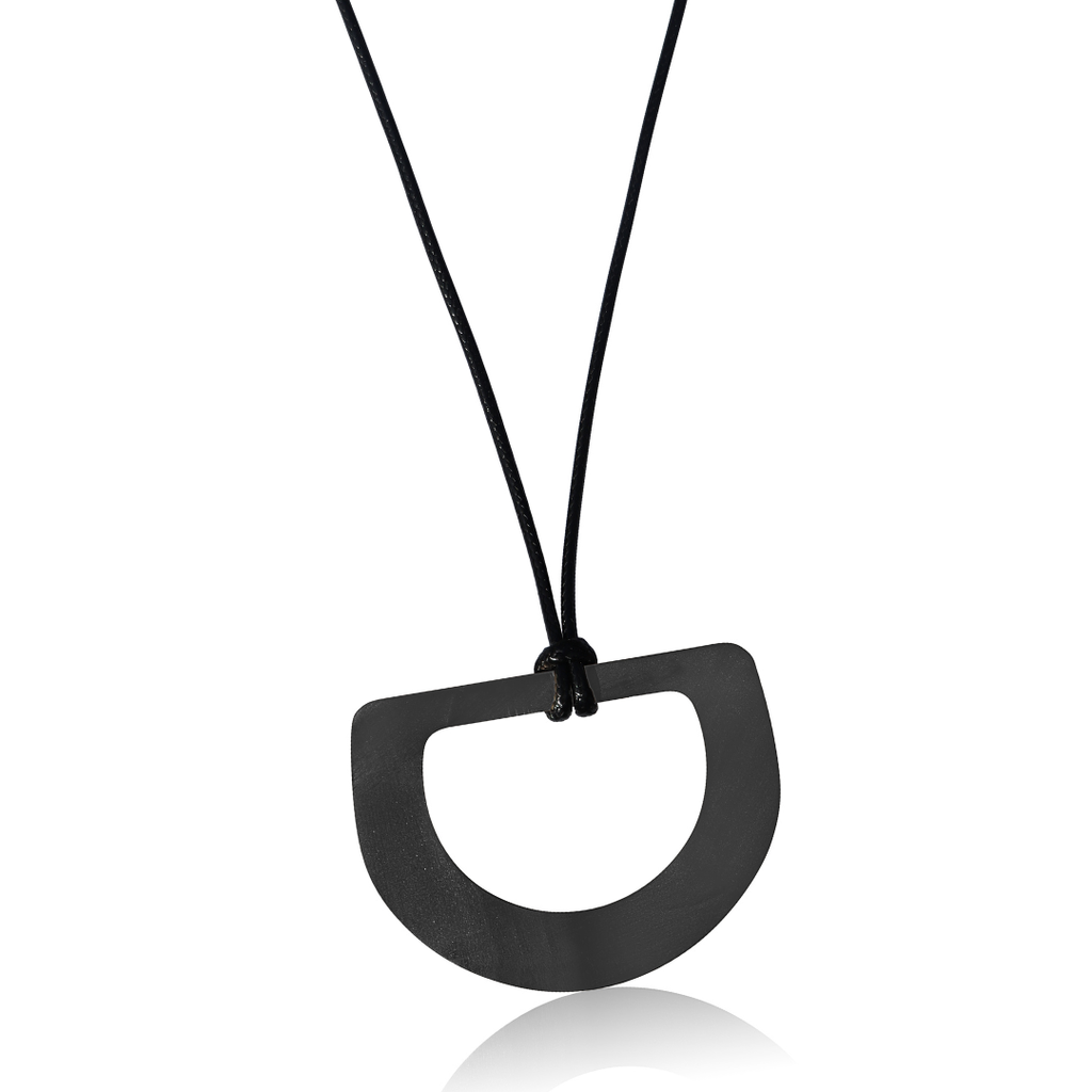 Circula Black D Leather Necklace