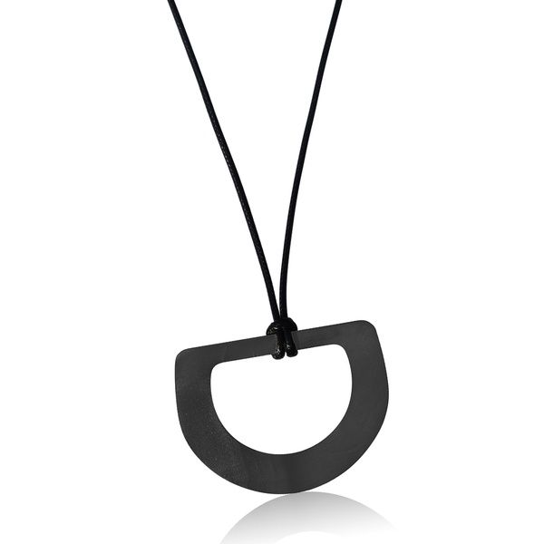 Circula Black D Leather Necklace
