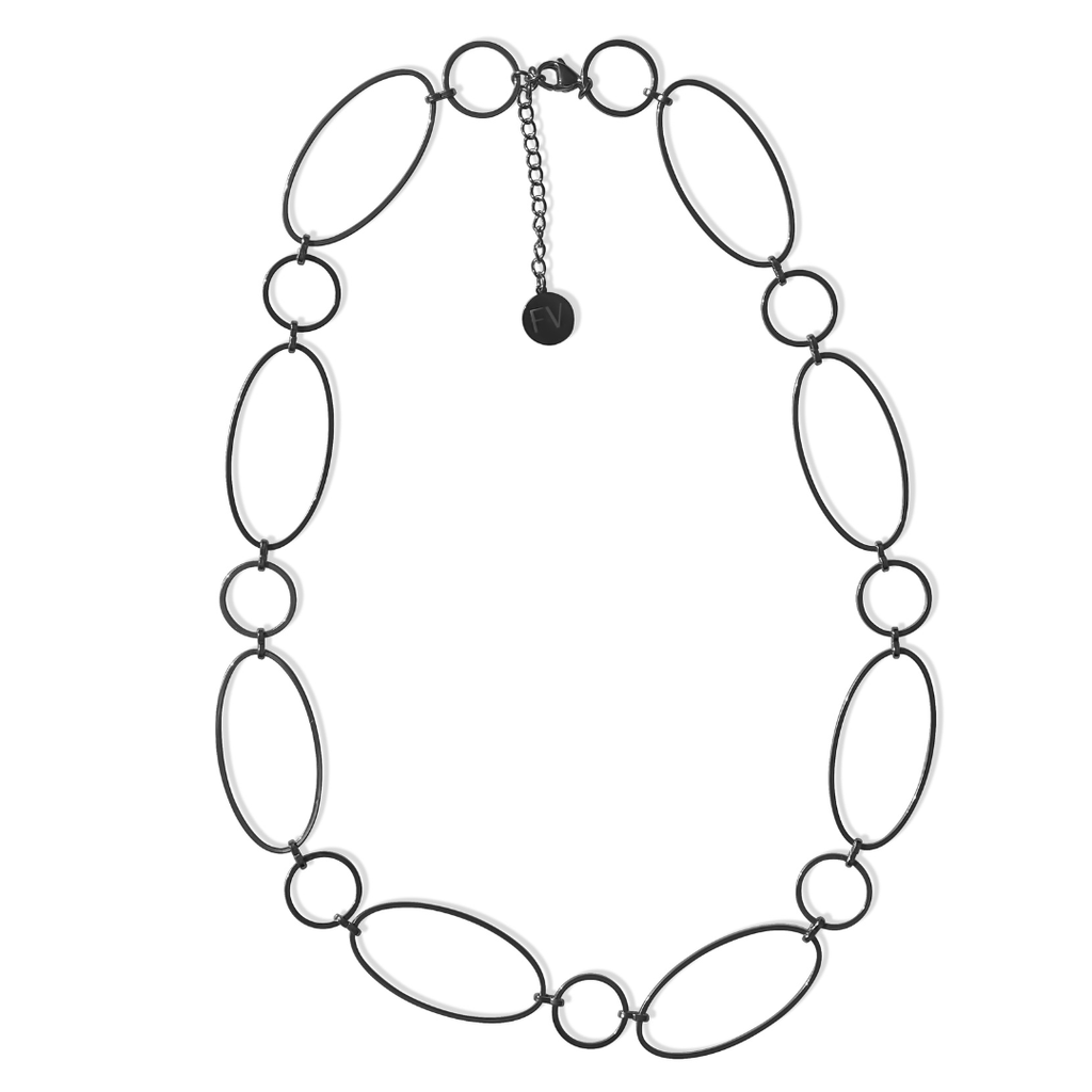 Steel Me Black Super Link Short Necklace