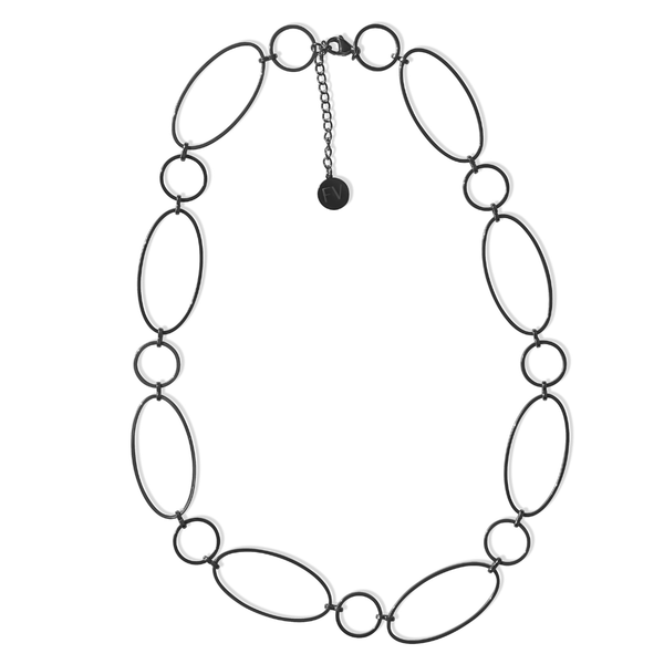 Steel Me Black Super Link Short Necklace
