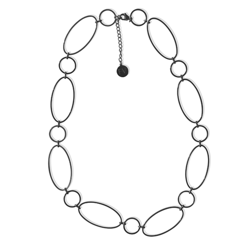 Steel Me Black Super Link Short Necklace