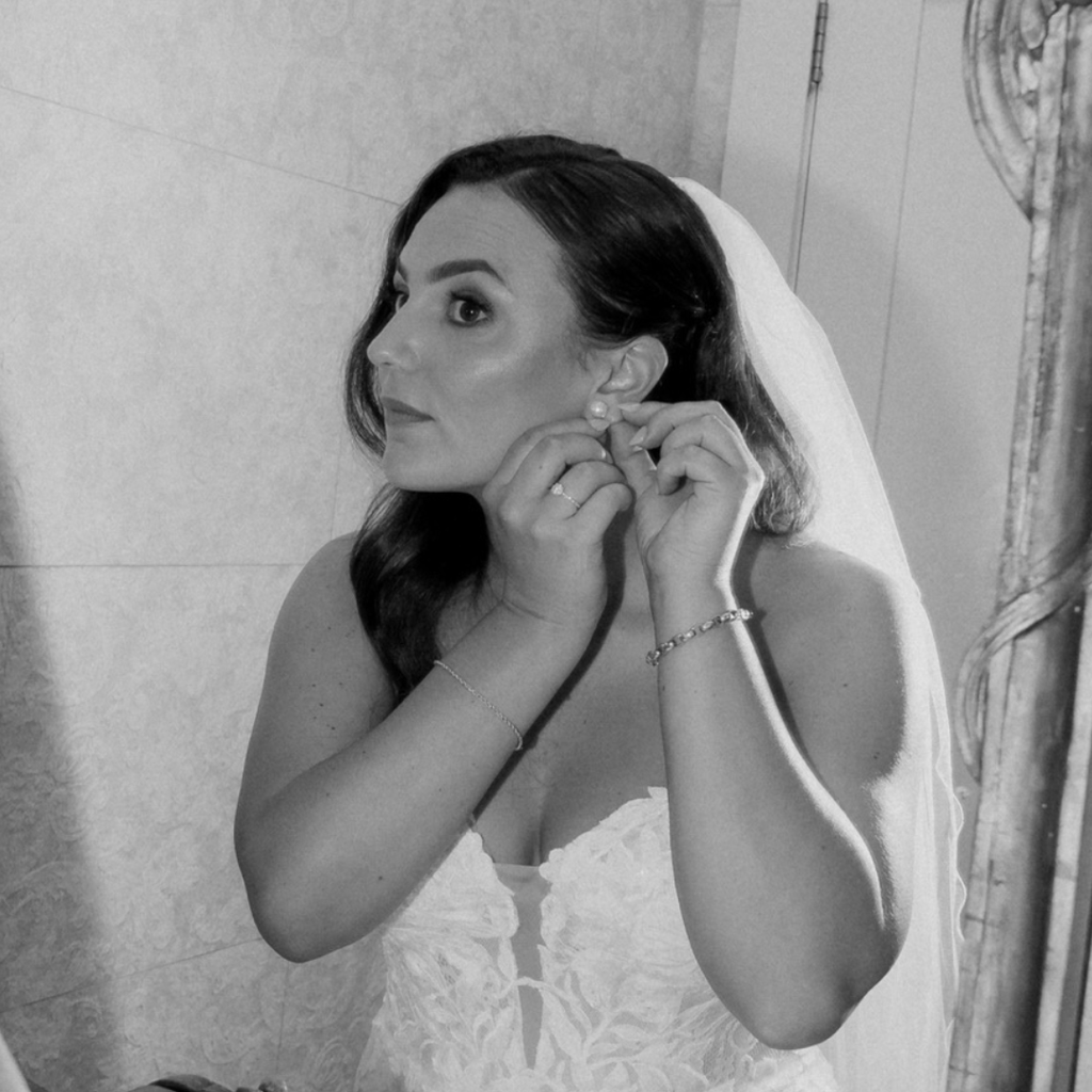 Silver Perle Fresh Water Pearl Gold Button Stud Earrings