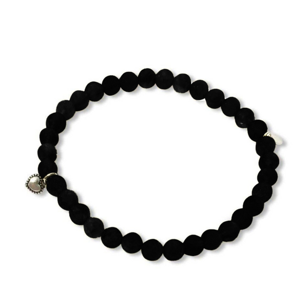 black onyx stretchy bracelet for women, matte black onyx jewellery, black onyx jewellery, black onyx bracelet, stretchy bracelet, easy to wear bracelet, womens jewellery, auckland jeweller, new zealand designer, auckland designer jewellery, spring jewellery, everyday jewellery, gifts for her, gifts for women
