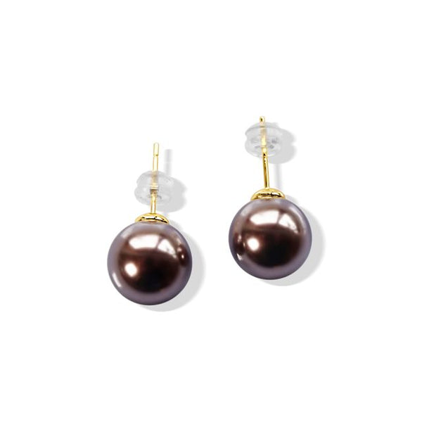 Perle Large Mocha Pearl Studs