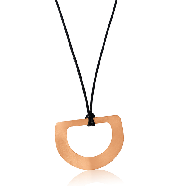 Circula Rose Gold D Leather Necklace