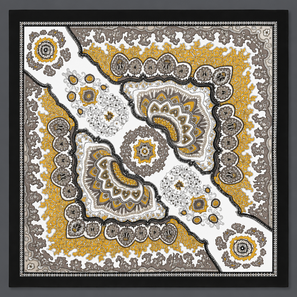 CARTER Mustard Paisley Scarf
