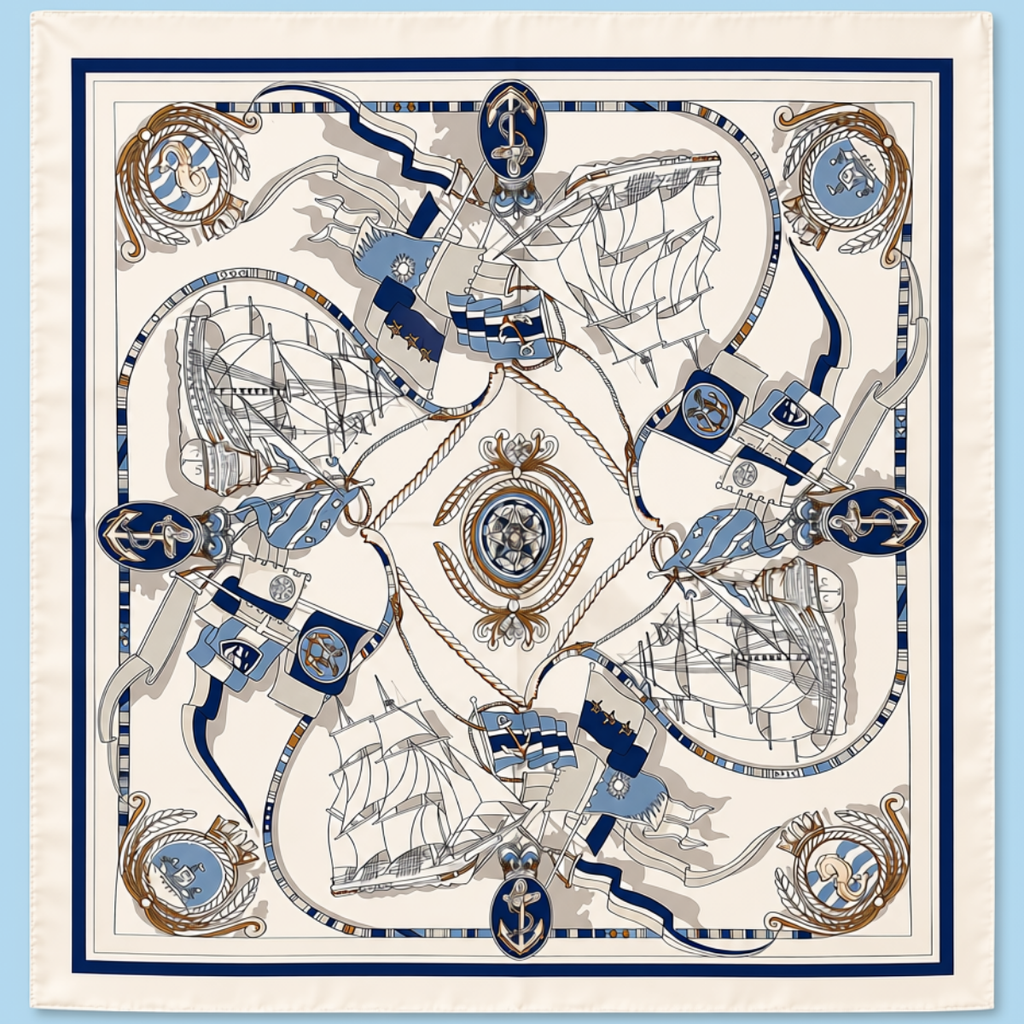 CARTER Blue Nautical Scarf