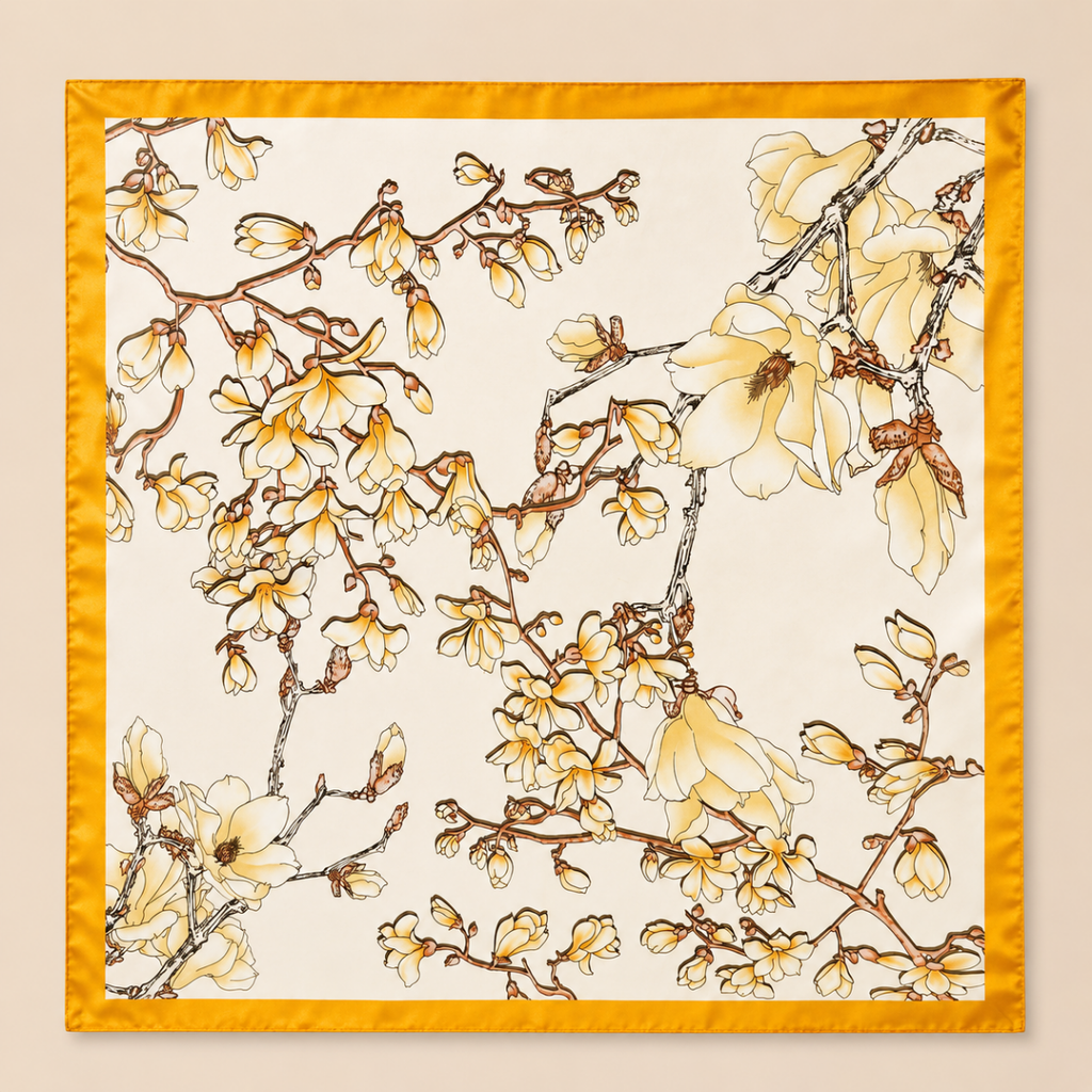 CARTER Orange Magnolia Scarf