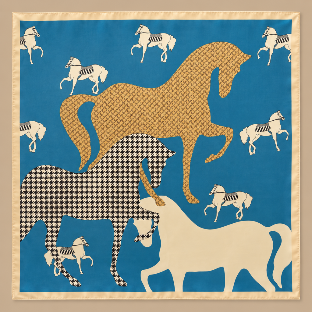 CARTER Blue Horse Trio Scarf