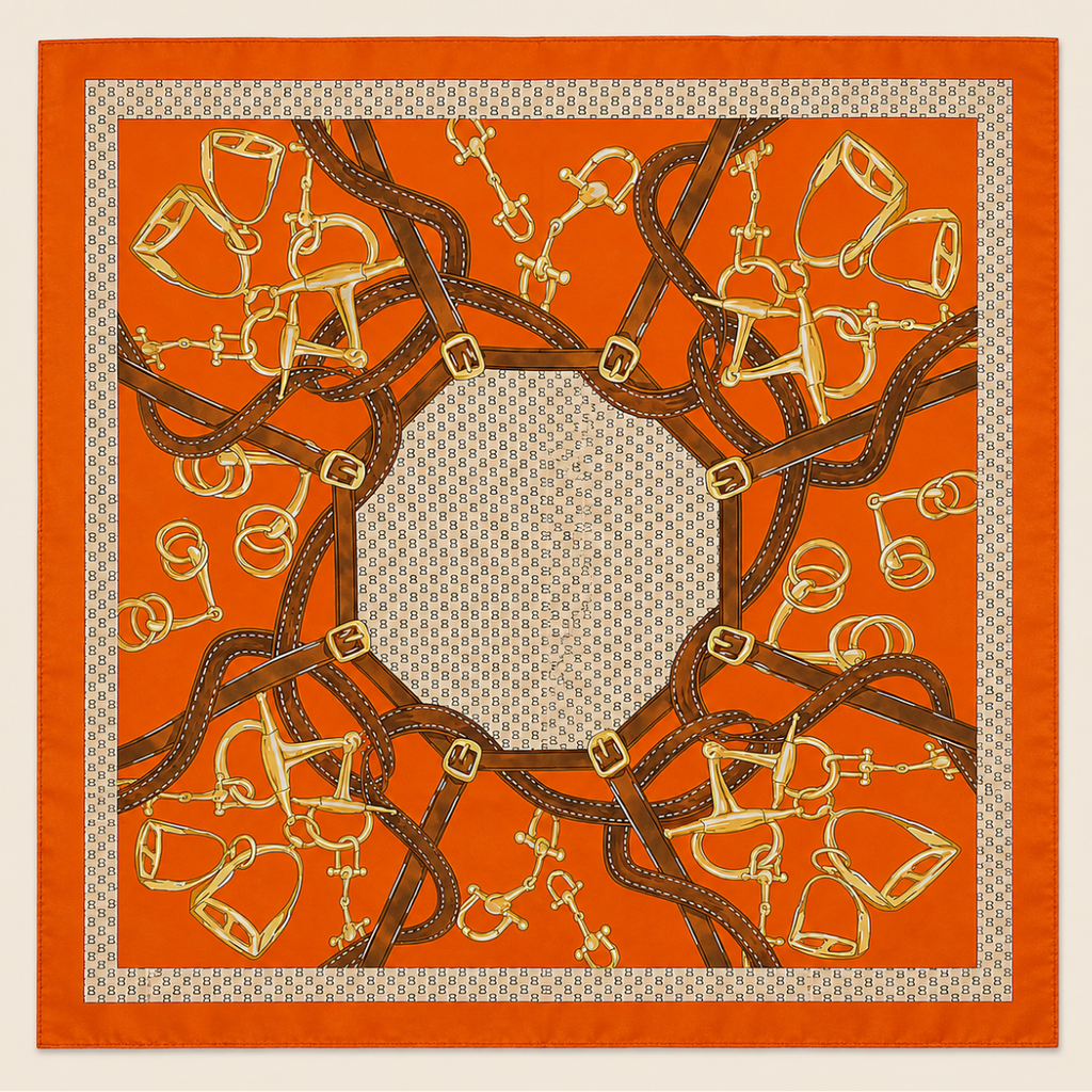 CARTER Orange Saddles Scarf
