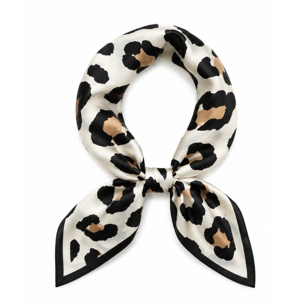 CARTER Large White Cheetah Scarf